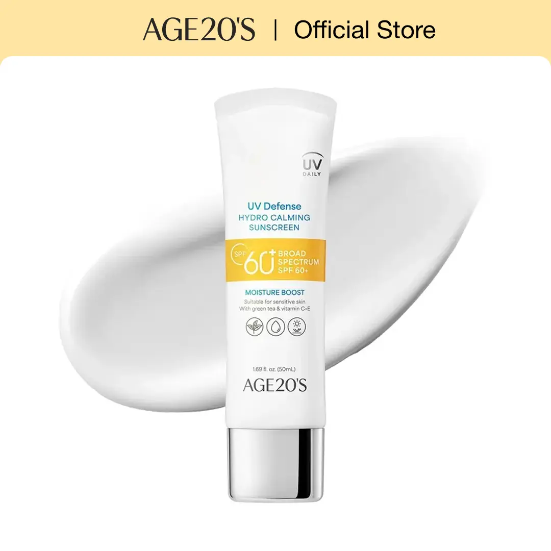 Calming Facial Sun Cream, SPF 60+ Moisturizing Formula with Green Tea for Sensitive Skin, Lightweight Pre-Makeup Primer with No White Cast, Gentle, Hydrate