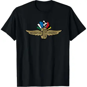 Racing Graphic T-Shirt, Men's Casual Round Neck Short Sleeve Tee for Streetwear with Full Color Motor Sport Logo