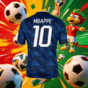 2026 France 10# Mbappé 7# Dembele Short And Long Sleeve Soccer Jersey Fans Version Breathable