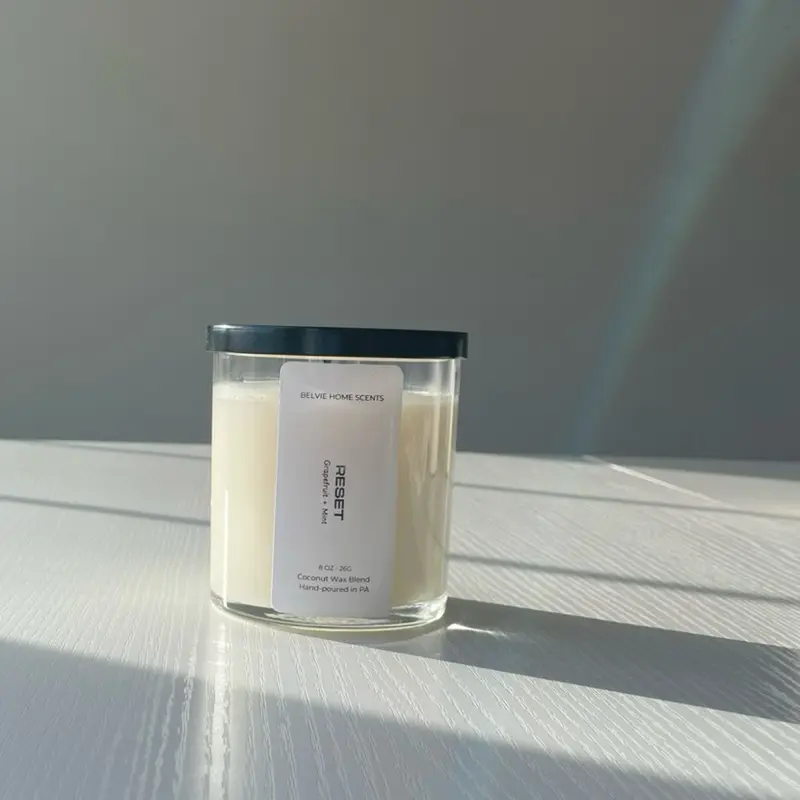Coconut Candlewax Candle with Grapefruit-Mint Fragrance, Relaxing Vanilla Note, Durable Cotton Wick, Home Decor Freshener for Aroma Reset