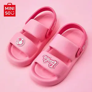 BARBIE Sunlight Sparkle Series Pink Slip-On Slides Size 8-8.5 Soft Memory Foam Casual Footwear for Women Girl Walking Shoes