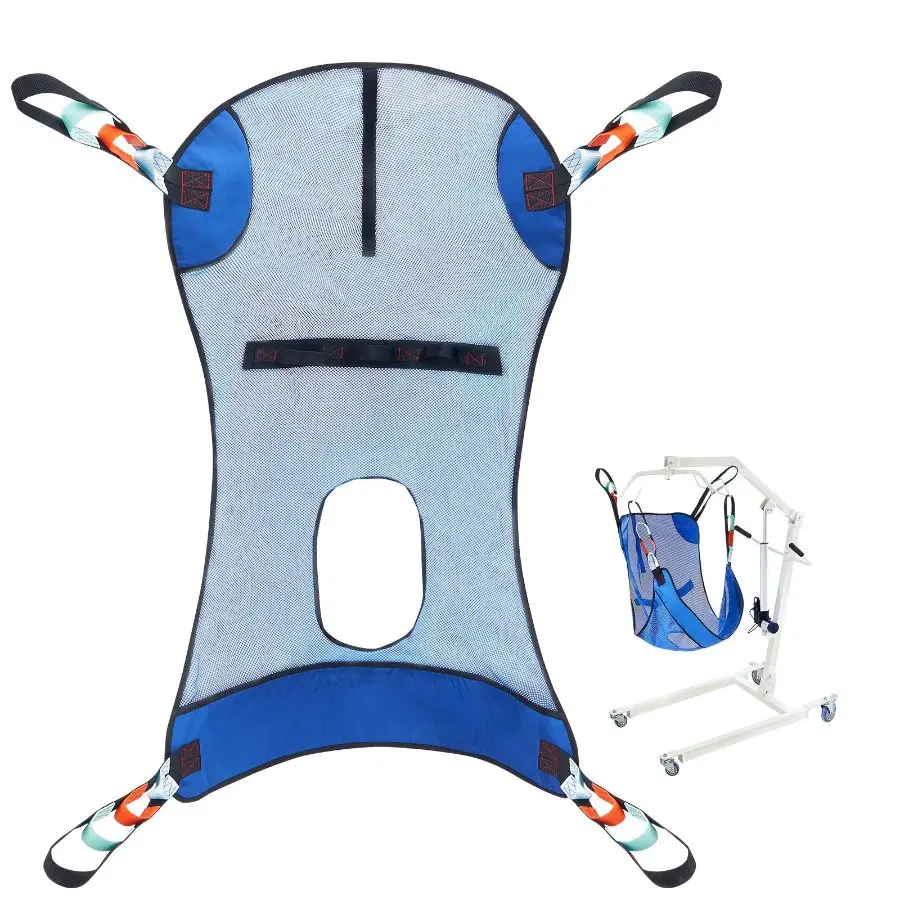 VEVOR Full Body Patient Lift Sling Commode Opening, Patient Lift Medical Sling for Safe Bathing, Toileting, Polyester Patient Aid Commode Sling for Elderly Disabled Bedridden, 600LBS (Large Size)dealsforyoudays