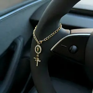 1pc Steering Wheel Decoration, Adjustable Length, Simple and Cute, Rosary Car Hanging Accessory, Unique and Fashionable Car Hanging Decoration decor