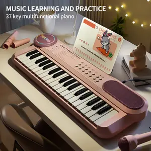 37-Key Piano Toy for Kids, Portable Electronic Organ with Music & Art Features, Vibrant Design, Perfect Gift for Girls