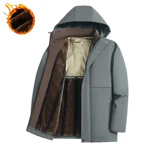 Men’s winter fleece-lined parka jacket, thickened warm hooded outerwear, cold-resistant waterproof cotton jacket—gift for boyfriend or husband