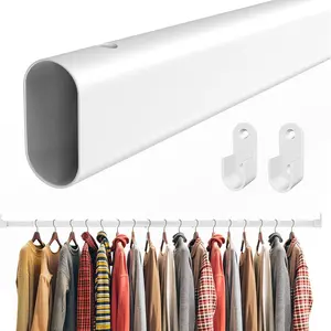 Telescopic rod, 1 piece retractable clothes rod – requires drilling for installation, black/white, suitable for bathrooms, windows, curtains, doors, and clothes drying occasions