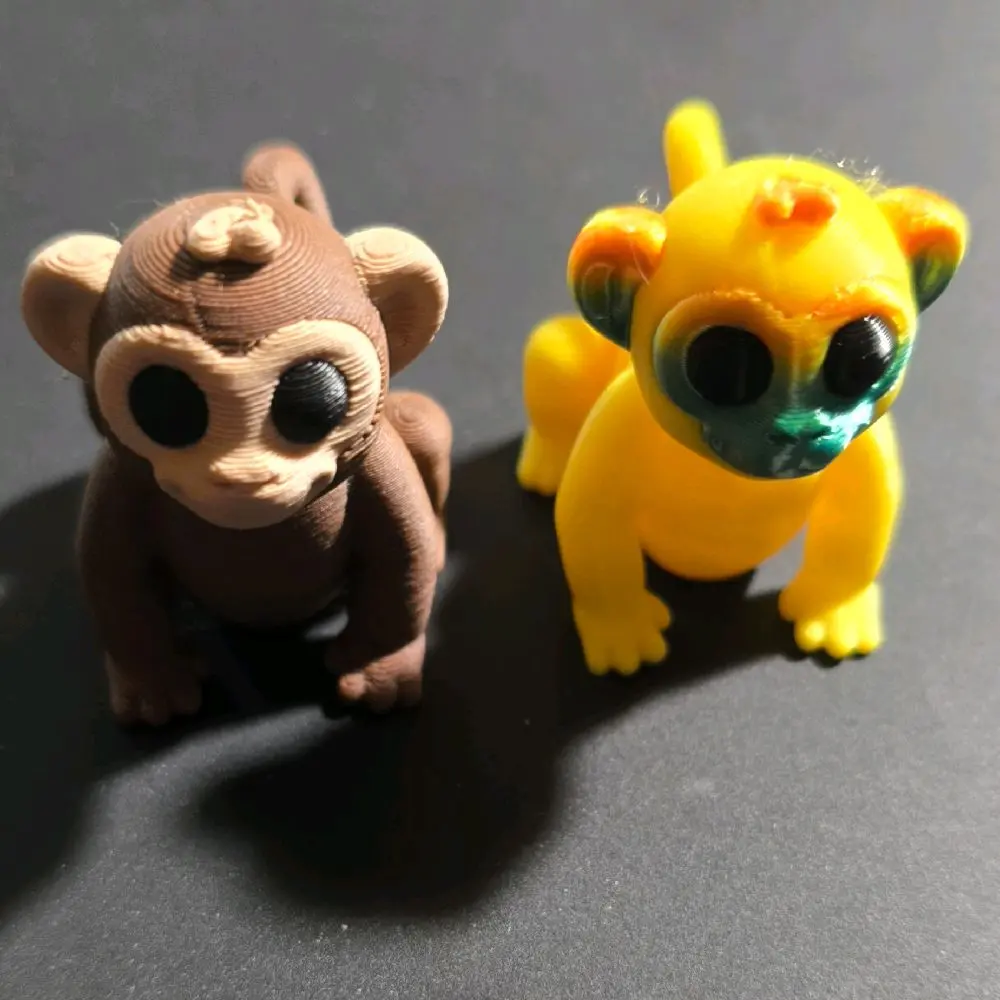 Small Flexible 3D Monkey Figurine, Everyday Playful Decorative Home Accent for Living Space