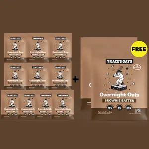 Brownie Batter Overnight Oats – High Protein Breakfast | 15g Protein, Gluten-Free, No Added Sugar, Glyphosate-Free | Easy Prep Oatmeal (12 pack) Food Chocolate