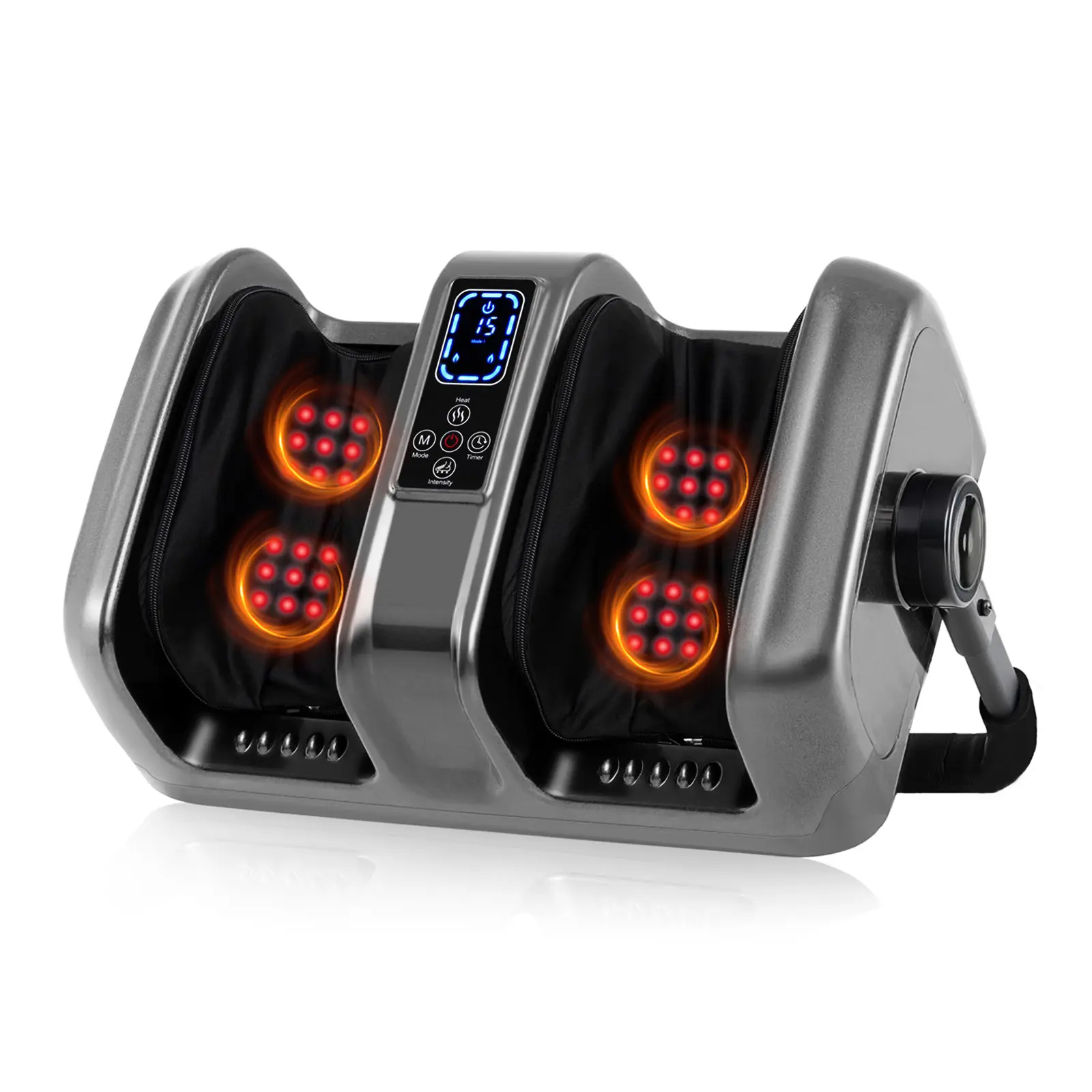 Foot & Leg Massager (Feet/Calves/Arms) - Shiatsu Acupressure, Intelligent Heating, Air Pressure - 3 Modes, Adjustable Angle, Remote Control, Detachable for Fatigue Relief, 3Modes, Legs