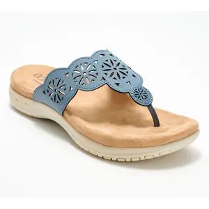 Earth Perforated Thong Sandals - Sadie