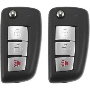 2pcs 434MHz CWTWB1G767 Replacement Smart Proimity Flip Keyless Entry Remote Key Fob for Nissan Rogue 2014-2020 3 Buttons Uncut Flip Ignition Key Fob
