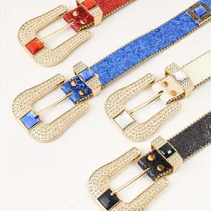 1 piece of European and American style punk belt inlaid with rhinestones hot girl style rock fashion belt women's belt
