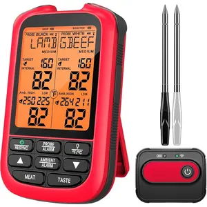 2000FT  Meat Thermometer with 2 Ultra-Thin Meat Probe,  Meat Thermometer Digital  for Rotisserie, , BBQ, Grill and Kitchen Cooking Thermometer