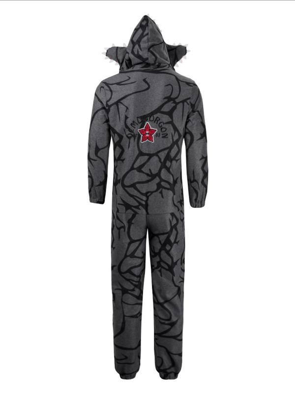 Stranger Things Adult Demogorgon Cosplay Pajama Set, Fall & Winter Thickened Monster Sleepwear, Unisex Halloween Costume Party, Costume Outfit