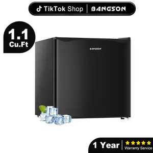 BANGSON 1.1 Cu.Ft Small Upright Freezer, Single Door Mini Freezer, Small Freezer, Adjustable Thermostat, Energy-Efficient, Compact Refrigerator, Quiet Operation, Compact Freestanding Freezer, Gift Idea, Christmas Gift