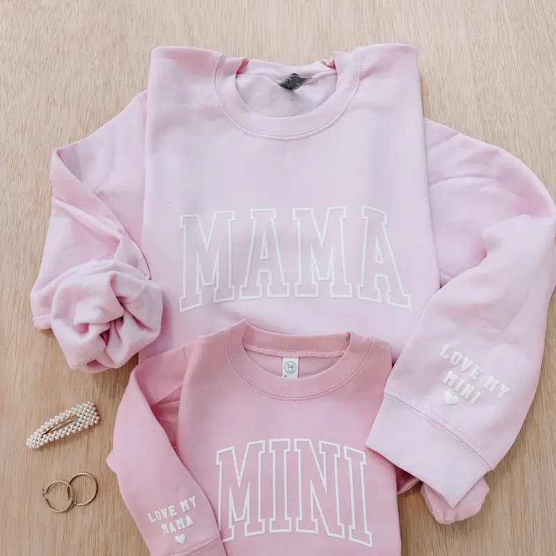 Mommy and me Pink Sweatshirts, Matching Outfits