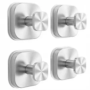 Square Suction Cup Hooks,Heavy Duty Shower Hooks for Bathroom Wall,Glass Windows,Smooth Doors to Hang Towels,Robes,Coat,Reusable Suction Cup Wreath Hanger for Christmas Wreaths,4 Pack