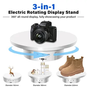 Electric Rotating Photography Turntable, 360-Degree Display Stand, Display Rack with Remote Control, Motorized Turntable for Photos & Videos