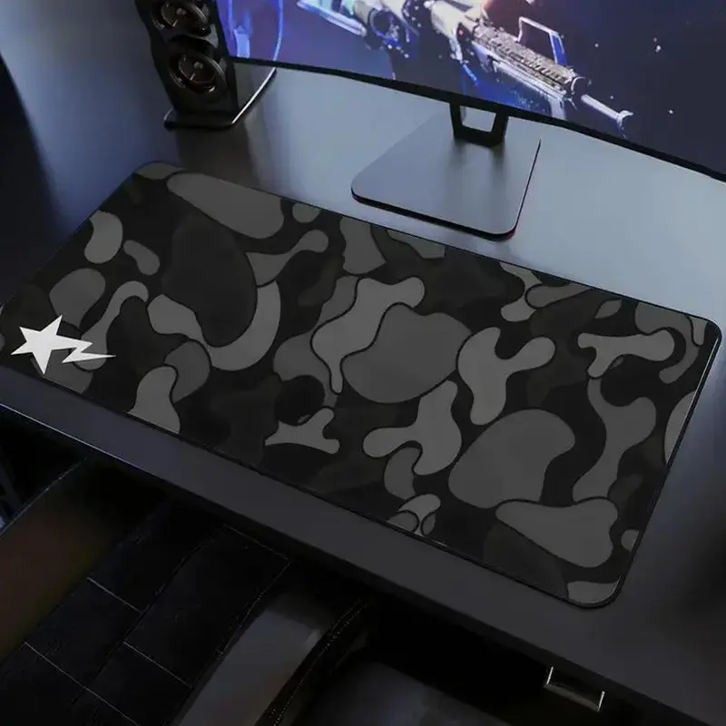 Black Camo Extra Large Hypebeast Gaming Desk Mat - E-Sports Keyboard Mouse Pad, Desk Accessories, Boys Room Decor, Gaming Stuff, Cool Gift for Boys