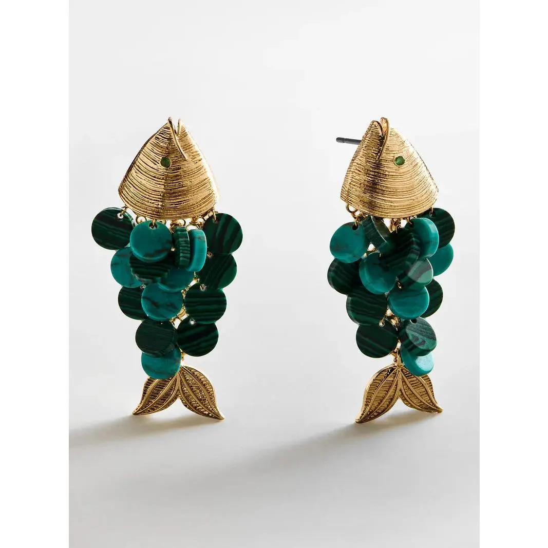 RIPPLE EFFECT EARRINGS MALACHITE