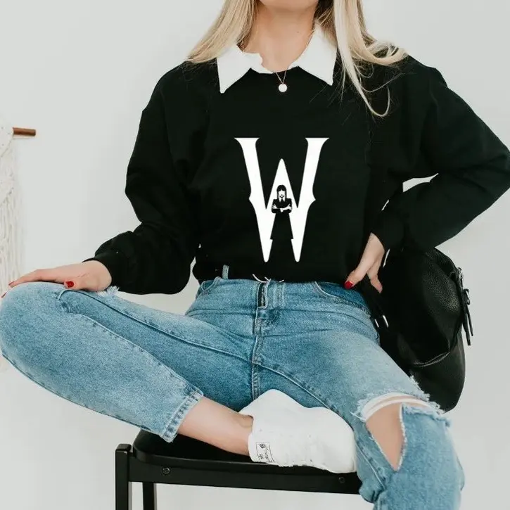 Wednesday Addams Shirt/ Crew Neck