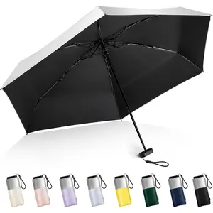 Mini umbrella for purse upf 50 uv blocker sun protection umbrella small micro travel parasol design for women