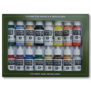 Acrylicos Vallejo VJP70140 17 ml Basic Colors USA Model Paint - Set of 16