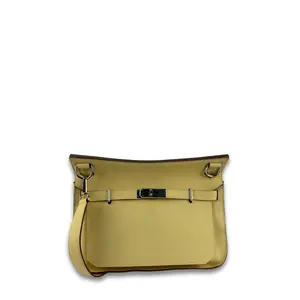 Pre-owned HERMÈS Leather Shoulder Bags Swift Jypsière 28 Lime