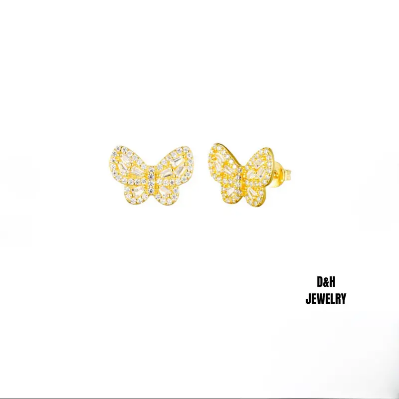Aretes de mariposa elaborados en plata 925