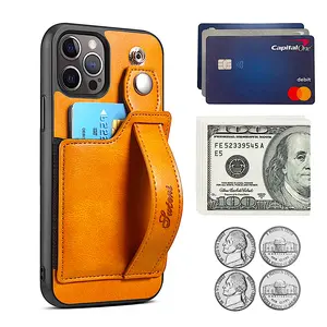 For iPhone 15 14 13 Plus Pro Max Mini Leather Wallet Case Shockproof Kickstand Cover phone Accessories
