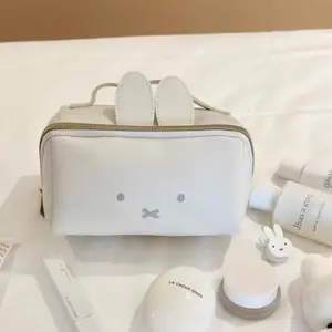 Cartoon Kawaii Miffy Rabbit Cosmetic Bag Handbag Portable Washing Bags Multifunctional Storage Stationery Supplies Pencil Case