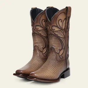 CUADRA WOMENS WESTERN RODEO LIGHT BROWN BOVINE BOOT