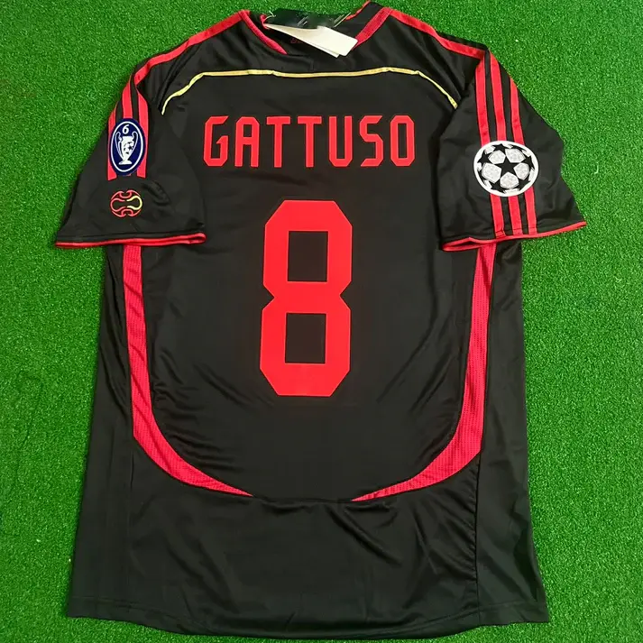 Rino Gattuso 2006-2007 Black Retro Football Shirt