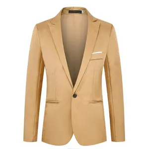 Men's Classic Fit Minimalist Suit Jacket - Slim Modern Tailoring Business Casual Blazer with Notched Lapel, Solid Color, Regular Fit, All-Season Versatile Office & Formal Wear, Smooth Texture