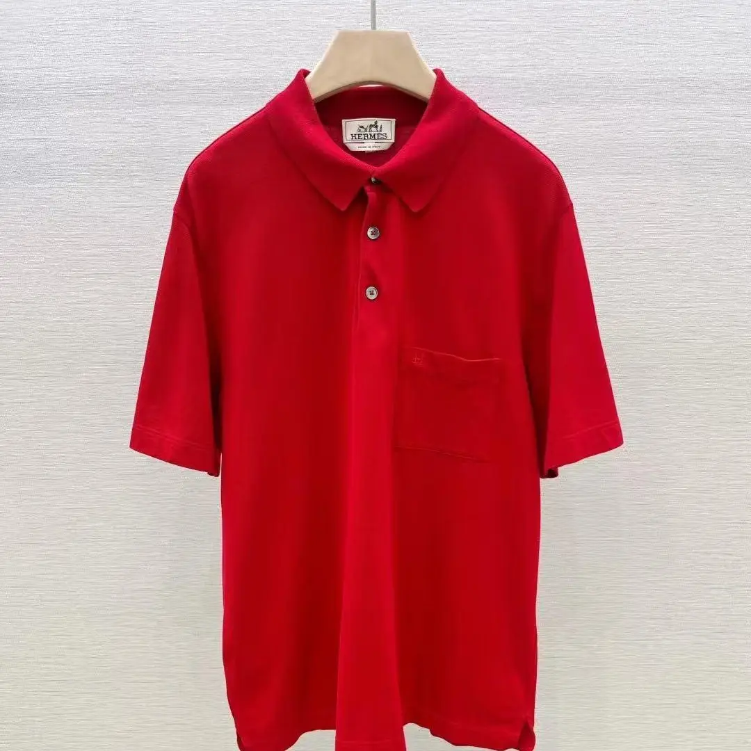 Pre-owned Hermès Classic Pocket H Logo Embroidered Short Sleeve Polo Shirt 101971