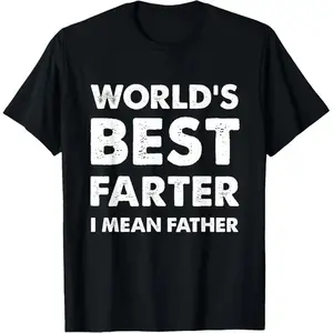 [100% Cotton] Father's Day Retro World's Best Farter Dad Joke T-Shirt Premium Cotton Apparel Fathersdaygift Graphic Tees Men graphic tee Streetwear