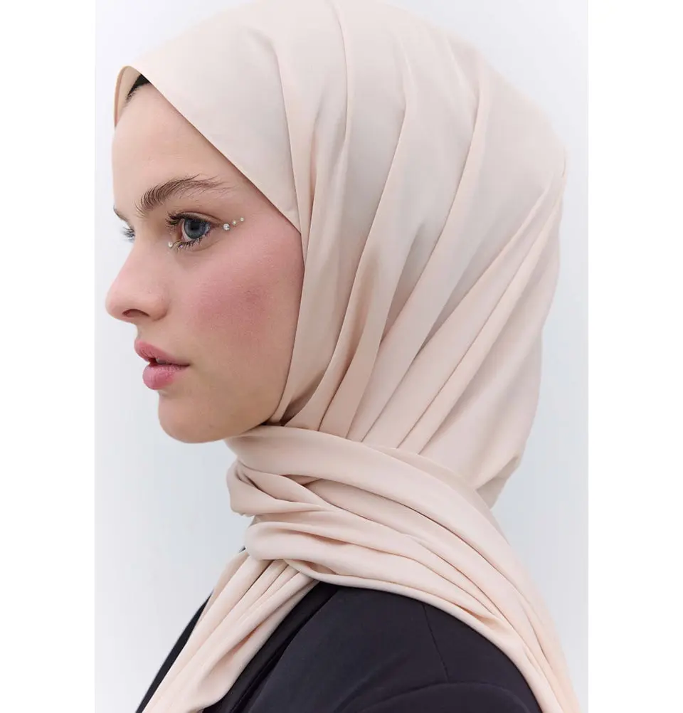 Satin Elegance Shawl Hijab - Powder Pink