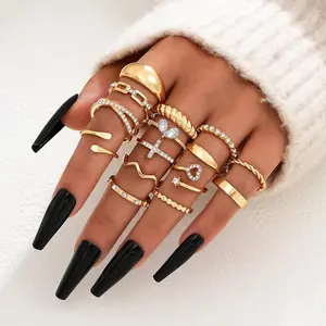 25 PCS Gold Stackable Rings Set for Women, Simple Twist Knuckle Rings, Dainty Stacking Statement Thumb Rings, Trendy Boho Jewelry Gift for Her, Hypoallergenic 925 Gold Plated, Birthday Valentines Gift, Minimalist Rings