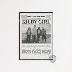 Retro The Backseat Lovers Retro Newspaper Print No Frame, Kilby Girl Poster, Lyrics Print, The Backseat Lovers Poster, When We Were Friends Poster