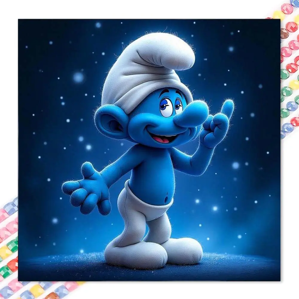 1 DIY diamond painting kit, 5D diamond art set, DIY decoration, blue figure, white hat, starry sky background, full round drill diamond painting kit, mosaic, diamond art, DIY art home decoration, suitable for Christmas.