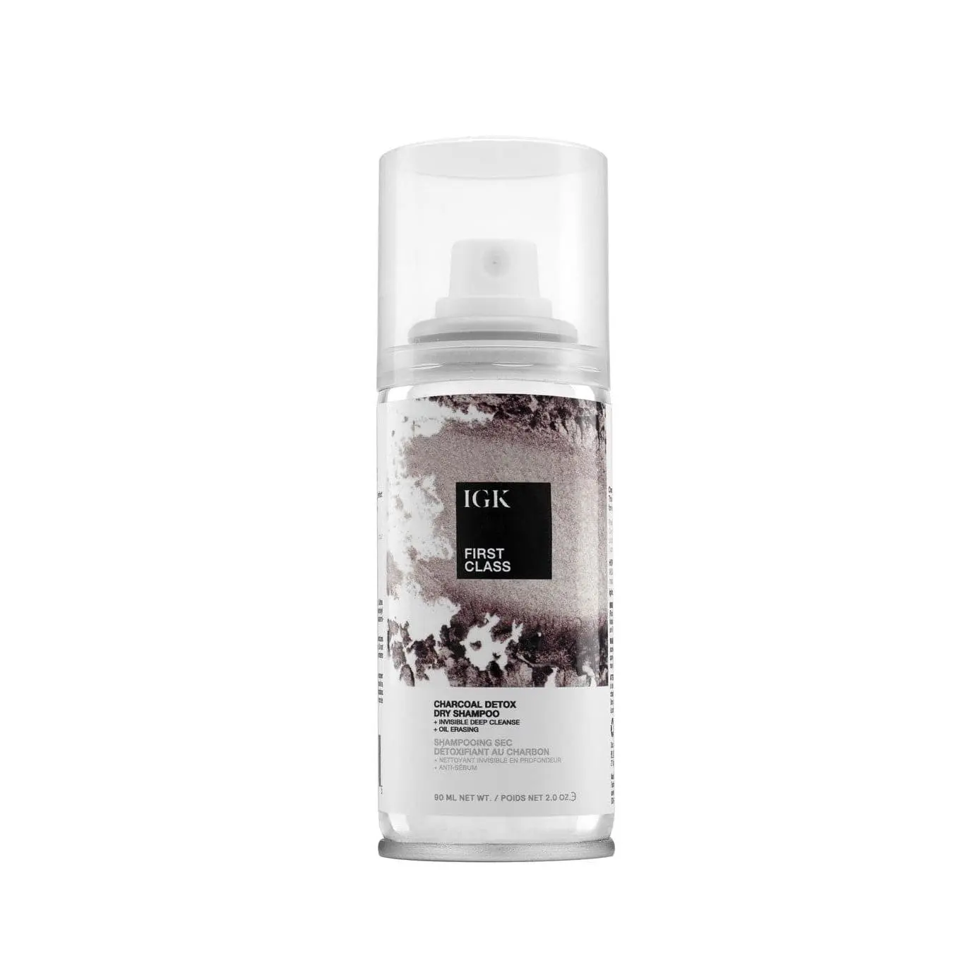 IGK FIRST CLASS Charcoal Detox Dry Shampoo Travel | Volume + Soothes Scalp + Balance Oil | Vegan + Cruelty Free | Overnight Dry Shampoo | 90ml | 2 oz