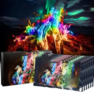 HGD (6 Pack) Magic Campfire Fire Color Changing Packets for Fire Pit, Indoor/Outdoor Fireplace, Bonfire - Rainbow Magical Flame, Camping Accessory, Compatible with Wood