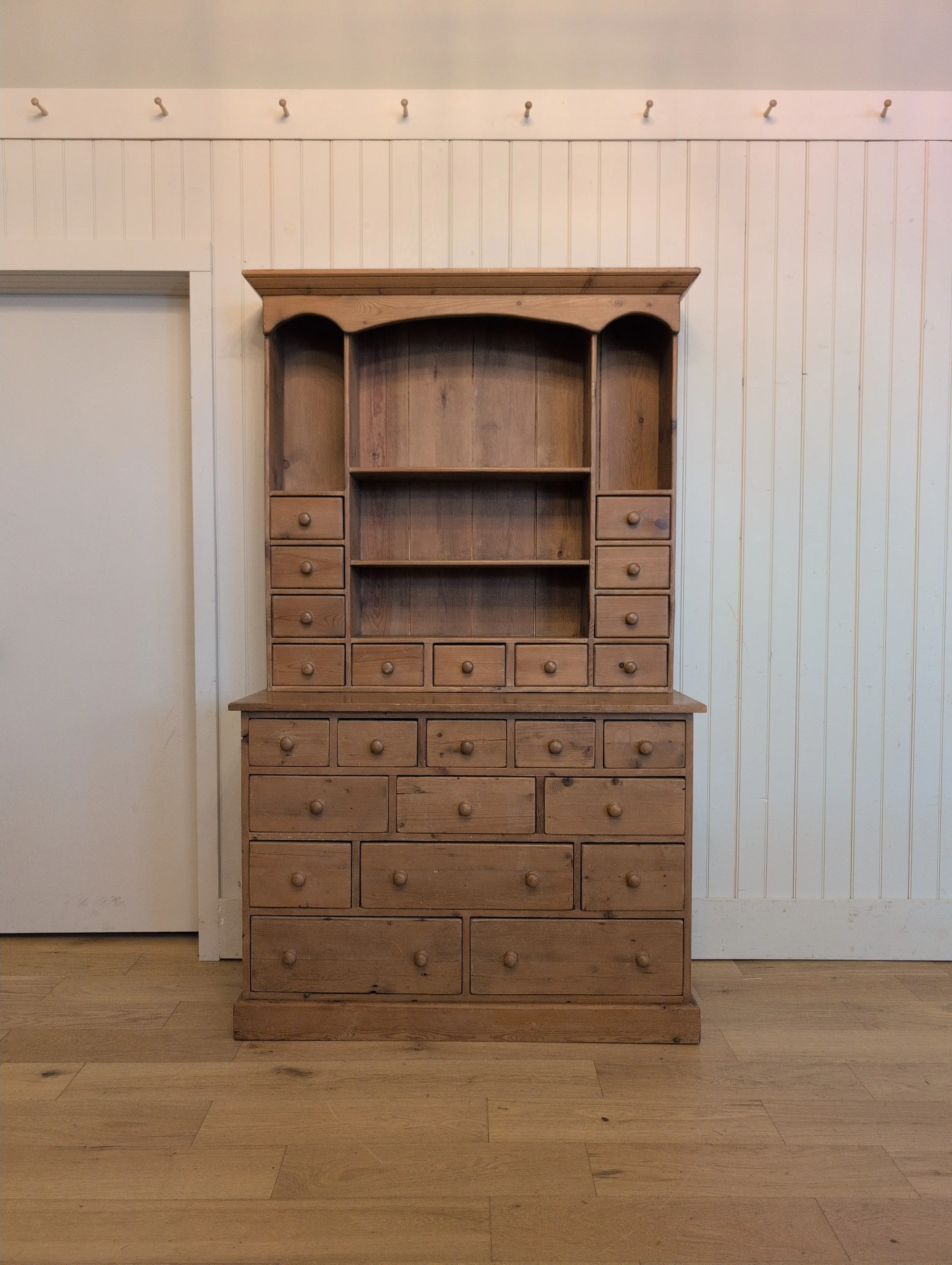 Vintage English Pine Kitchen Hutch