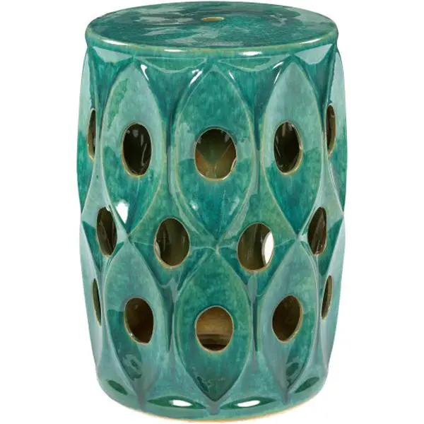 Erika Polka Dot Holes Garden Stool, Green