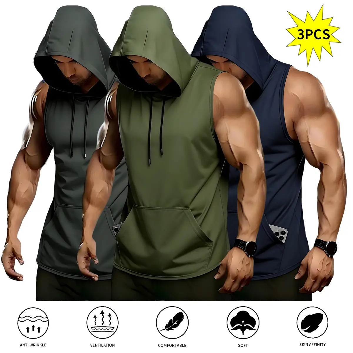 Military Green + Dark Gray + Concealment Blue