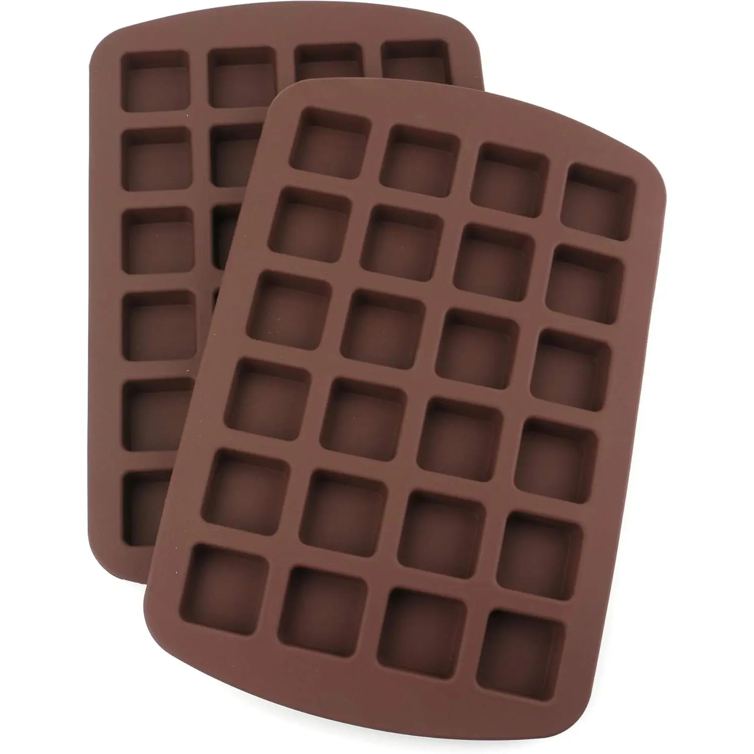 2 Pack 24 Cavity Brownie Silicone Mold - Silicone Ice Cube Tray Mold for Making Ice Cube, Candy, Chocolate Truffles, Jelly