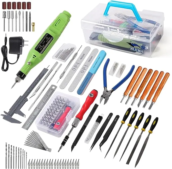 Upgrade 108 Pcs for Model Tool Kits,Hobby Tool Sets,lncluding Electric Polishing Machine & Tool Box,for Gundam Model Kits,Basic Model Building,Repairing and Remove,Art and Crafts etc (HIJIRH)