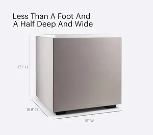 Definitive Technology Descend DN10 10" Subwoofer with Built-in Amplifiers - Digitally Optimized for Movies & Music, New 3XR Architecture, 500W Peak Class D Amplifier, 2 Pressure-Coupled 10" Bass Radiators, White