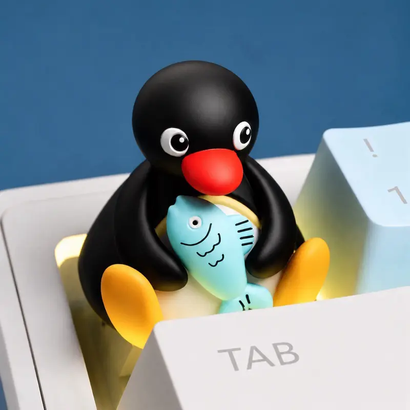 Pengu Penguin 1U Handmade Resin ESC Keycap - Nostalgic Game Console-Shaped, Frost-finish