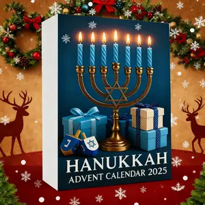 Jewish Hanukkah Calendar for Families, Festive Holiday Gift, Illuminated Design, Perfect for Celebrations, Unique Present Idea